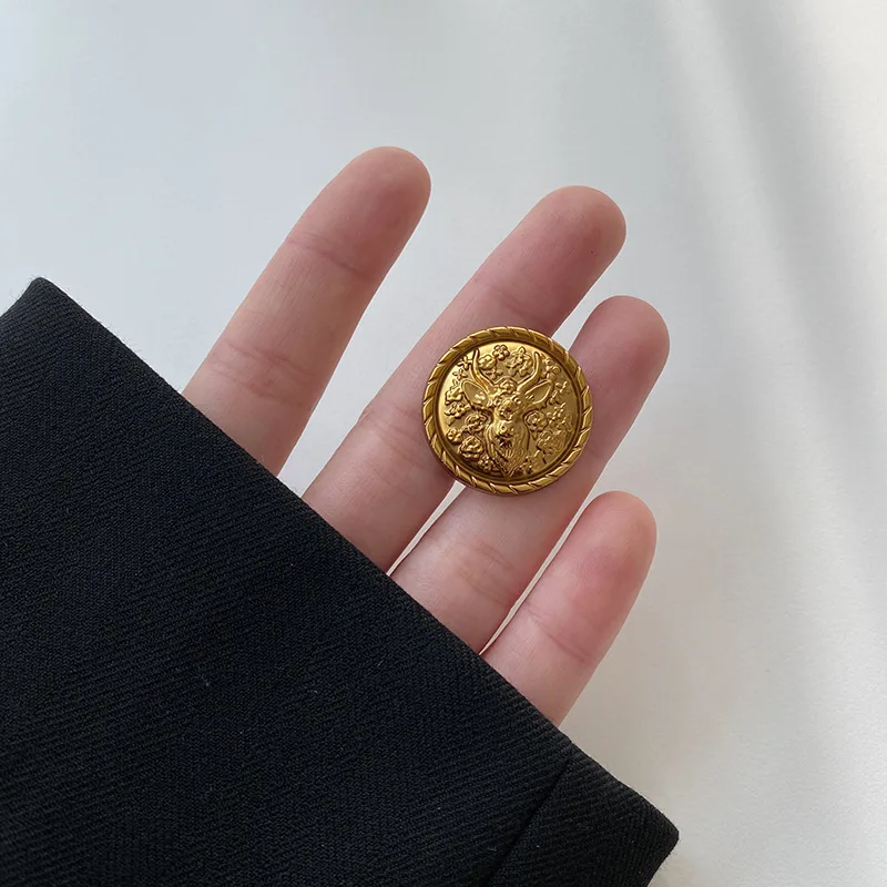 Luxury Metal Buttons Gold Settings For Clothing Coat Cuff Decoration Diy Crafts Supplies Apparel Retro Sewing Shank Button 6pcs | Дом и сад