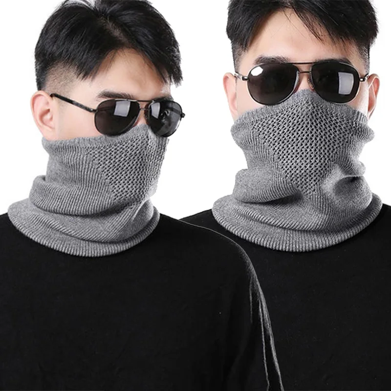 

Вязаный шерстяной пуловер унисекс, теплый шарф, однотонный, эластичный, для езды на велосипеде, O97, зима шарф для защиты шеи