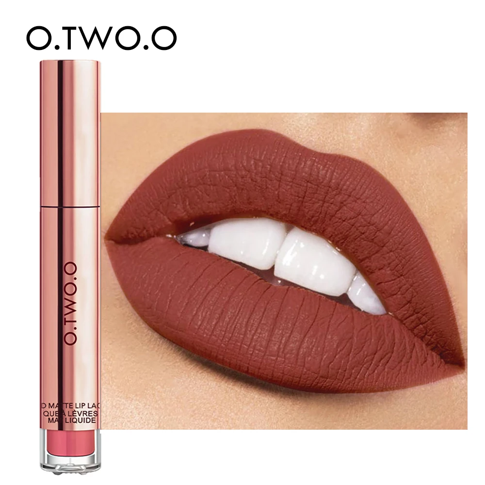 

O.TWO.O 12 цветов, хит продаж, Косметика для макияжа, блеск для губ, долговечный водонепроницаемый, легко носить, матовая губная помада