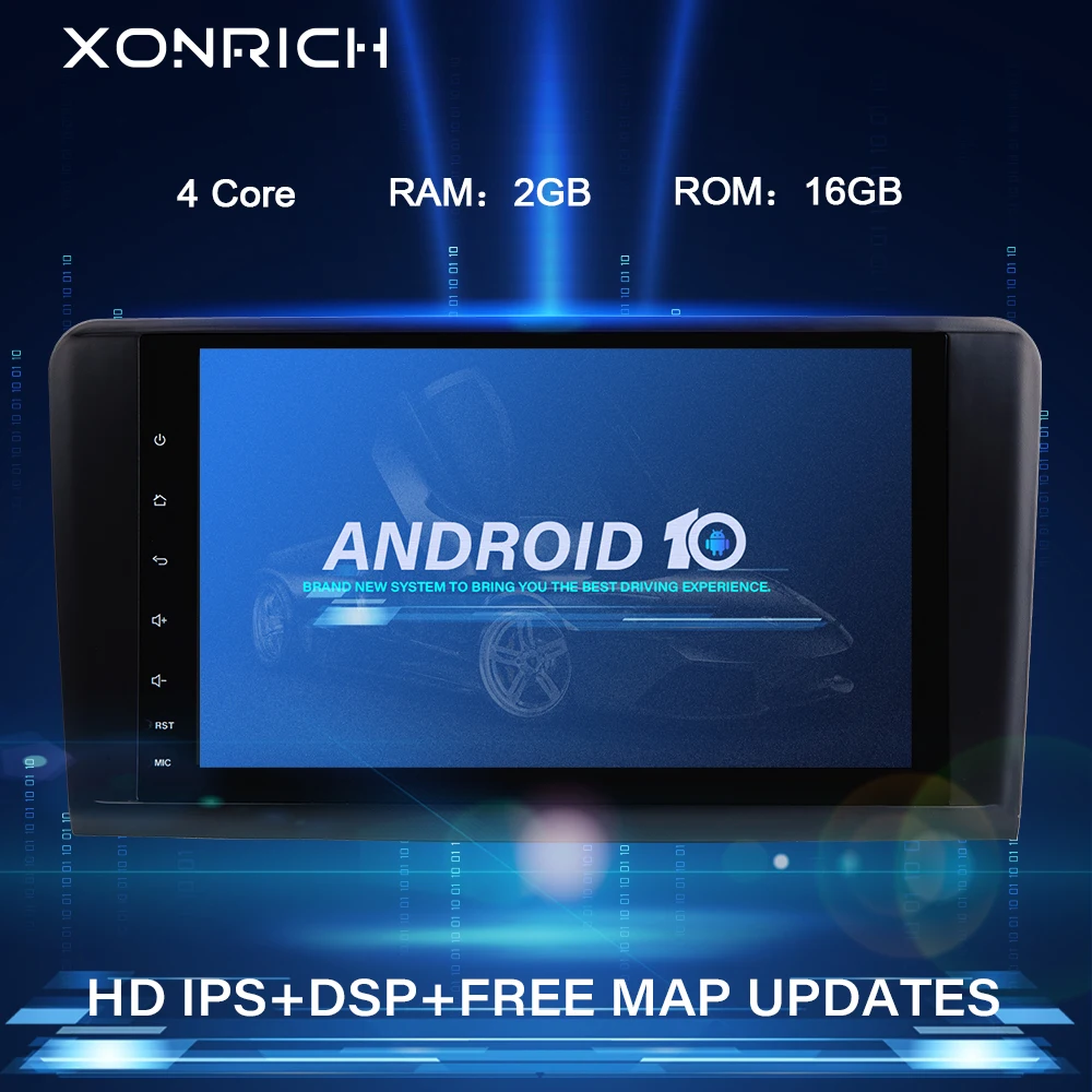 Автомагнитола 2Din с GPS навигацией Android 10 для Mercedes Benz ML W164 ML350 ML500 X164 GL320 GL головное
