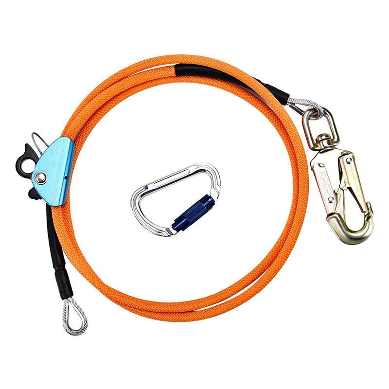 

1/2Inch X 10Feet Steel Wire Core Turning Line Kit,Adjustable Climbing Positioning Rope For Arborist Climbers