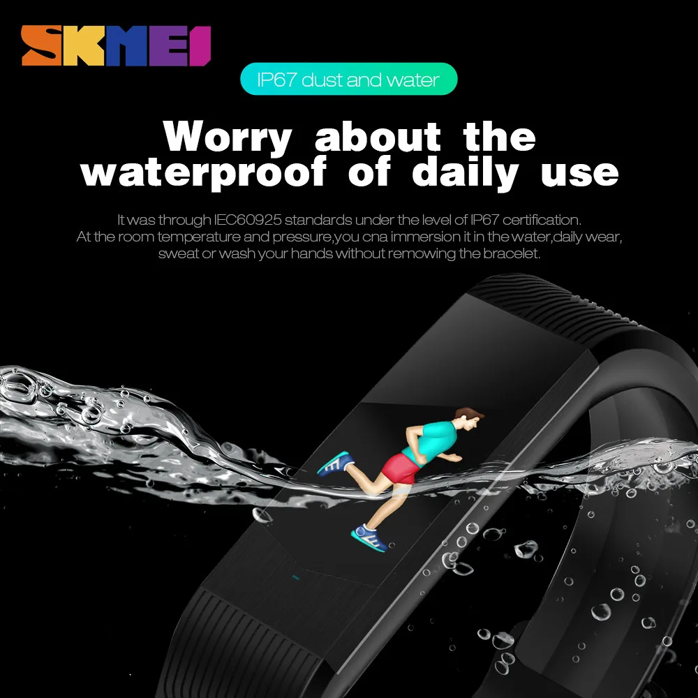 

SKMEI Fitness Women Smart Watch Men Bluetooth Heart Rate Blood Pressure Pedometer Clock LED Sport Watch For Android IOS B30