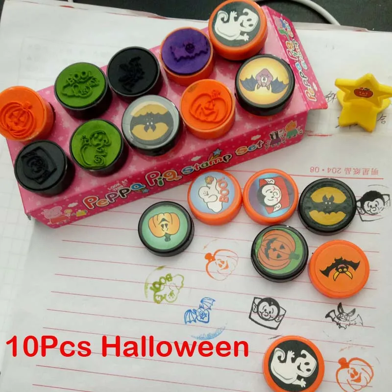 10Pcs Halloween 10 шт., вечерние мини-пакеты с изображением динозавра для наполнителя, Подарочная игрушка Pinata Favour, обучающая игрушка, игрушка для рисования, игрушечный детский душ, подарок - Цвет: 10Pcs Halloween