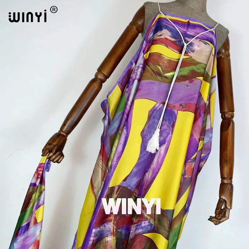 WINYI Women Dress Summer Boho Floral Long Maxi Evening Party Beach Dress Floral Sleeveless Sundress vestidos платье летнее 2021