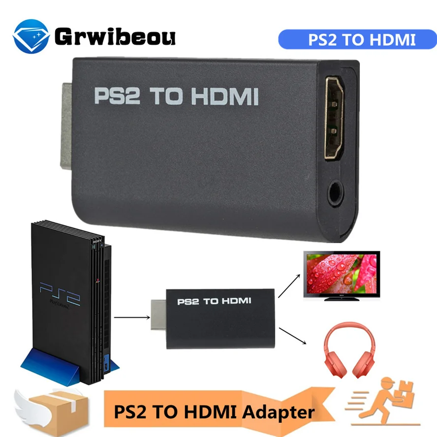 

Portable PS2 to HDMI 480i/480p/576i Audio Video Converter with 3.5mm Audio Output Supports All PS2 Display Modes PS2 TO HDMI