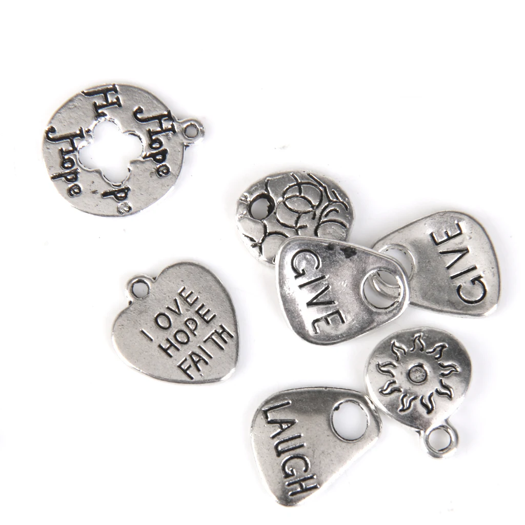 30 pcs Mixed Lots of Tibetan Silver Color Carved Letter Charms Pendants Necklace DIY Necklaces Bracelets Anklets | Украшения и