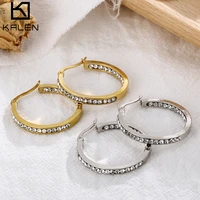 kalen 304050mm zircon circle earrings hoop earrings for women cz gold silver color geometric round earring bigsmall earring
