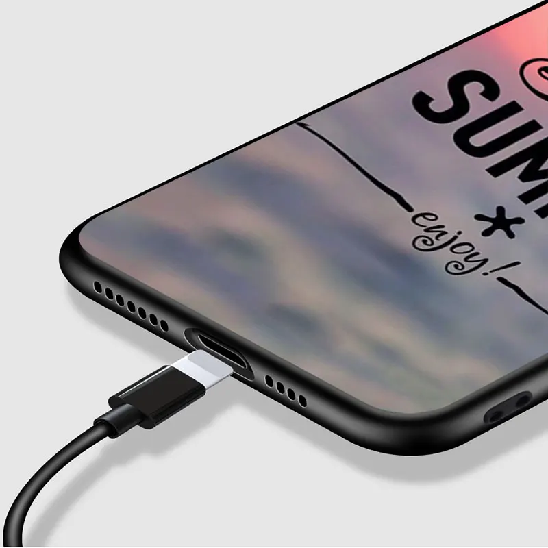 

Hello Summer For iPhone 12 Pro Max Mini 11 Pro XS Max X XR 6S 6 7 8 Plus 5S Soft Black Phone Case