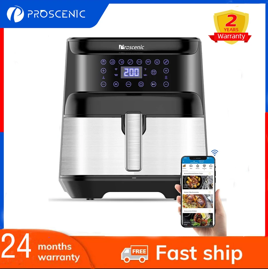 Умная аэрофритюрница Proscenic T21 5. 8QT 1700 Вт с управлением через приложение, 8 предметов приготовления, светодиодный сенсорный экран, антипригарная корзина | Бытовая техника | АлиЭкспресс