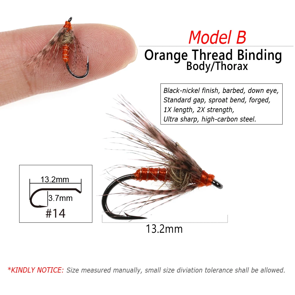 Bimoo 6 шт. #14 мягкие ушные флумф-хаки для отдыха Mayfly паук мухи мокрые окунь искусство