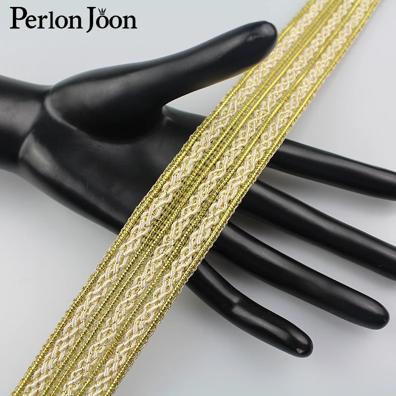 10 ярдов 3 см Новый Золотой полиэстер волна лямки одежда сумка обувь декоративные