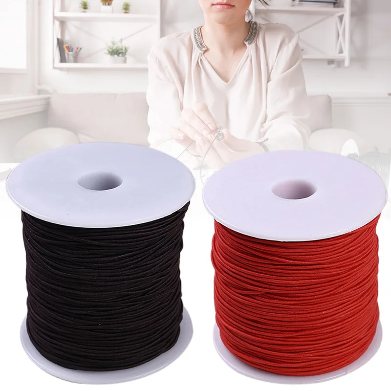

Sewing Threads 100m 1mm Round Elastic Cord String Thread Band Rope Solid Colro Beading Macrame DIY Crafts