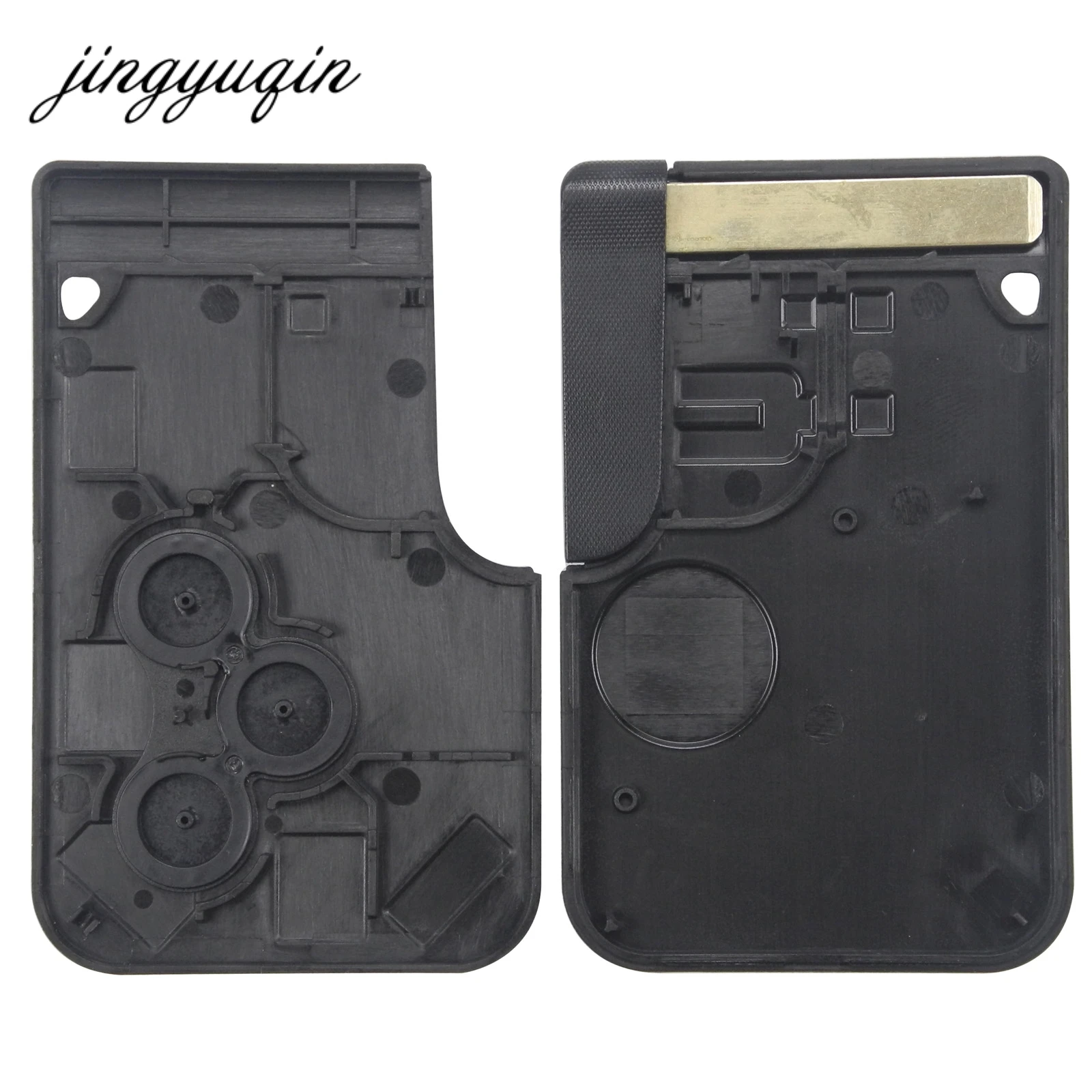 Смарт-карта jingyuqin с 3 кнопками для Renault Clio Logan Megane 2 Koleos Scenic Card чехол черный