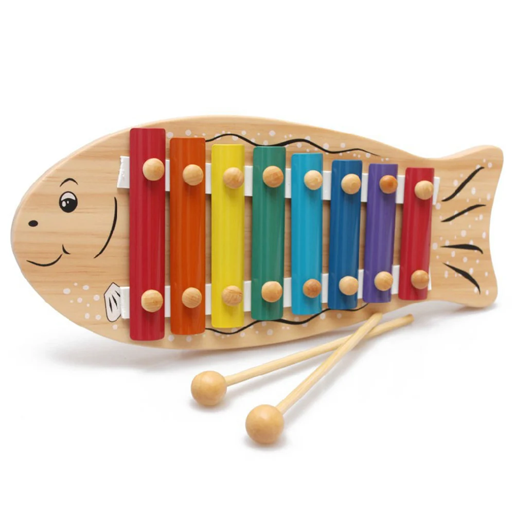 

Fish-shaped Hand Knock On Piano Eight-tone Hand Knock On Piano Wooden Knock On Piano Musical Instrument Baby Tone Fun Toy