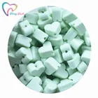 Бусины для прорезывания зубов из мятного силикона, не содержит бисфенола А, маленькое жевательное сердце, для самостоятельного изготовления ожерелья подвеска для детей, цепочка для пустышки, силиконовые бусины, 10 шт.