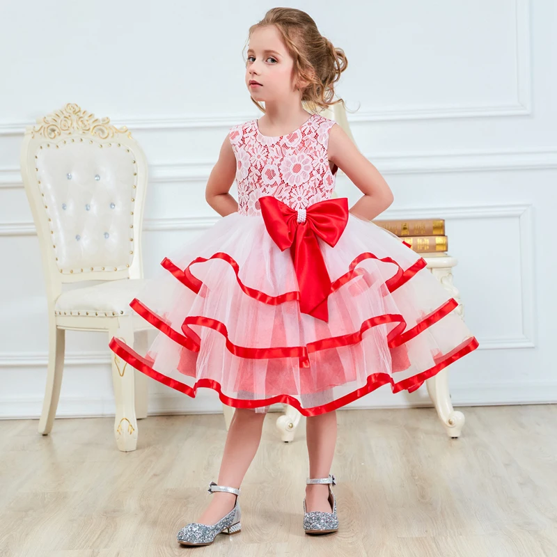 Girl Party Dress Christmas Flower Girls Dresses Birthday Wedding Gown Embroidery Lace Kids Clothes Children Ceremony Robe | Детская
