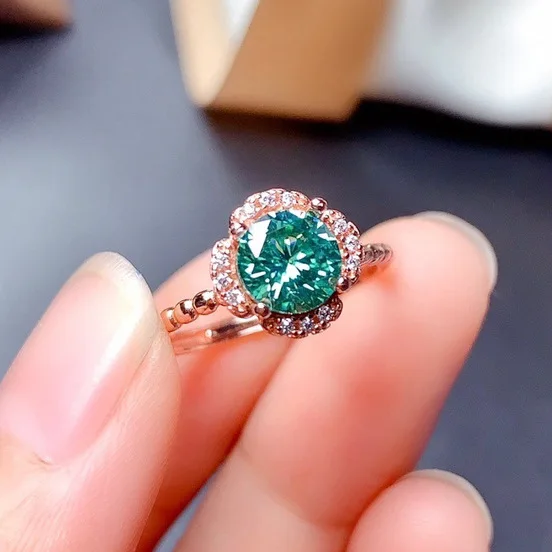 

Vintage 925 Sterling Silver Emerald Gemstone RingsvWedding Engagement Diamonds Flower Rings Fine Jewelry For Women luxury Gift