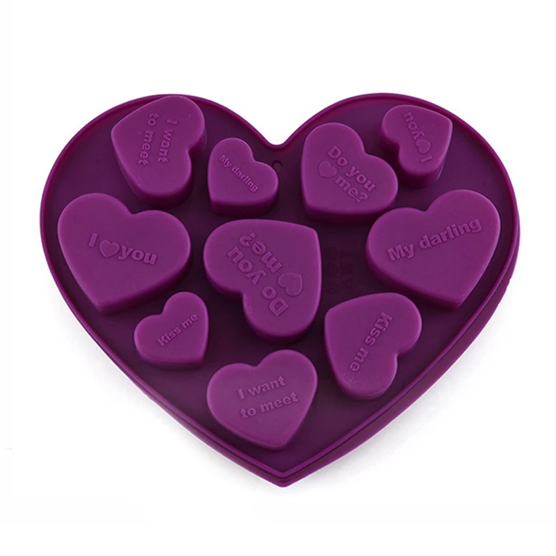 

Valentine Heart Silicone Mold DIY Love Shape Cake Mold Letter Chocolate Mold Reusable Silicone Pastry Molds Candy Gummy Mold