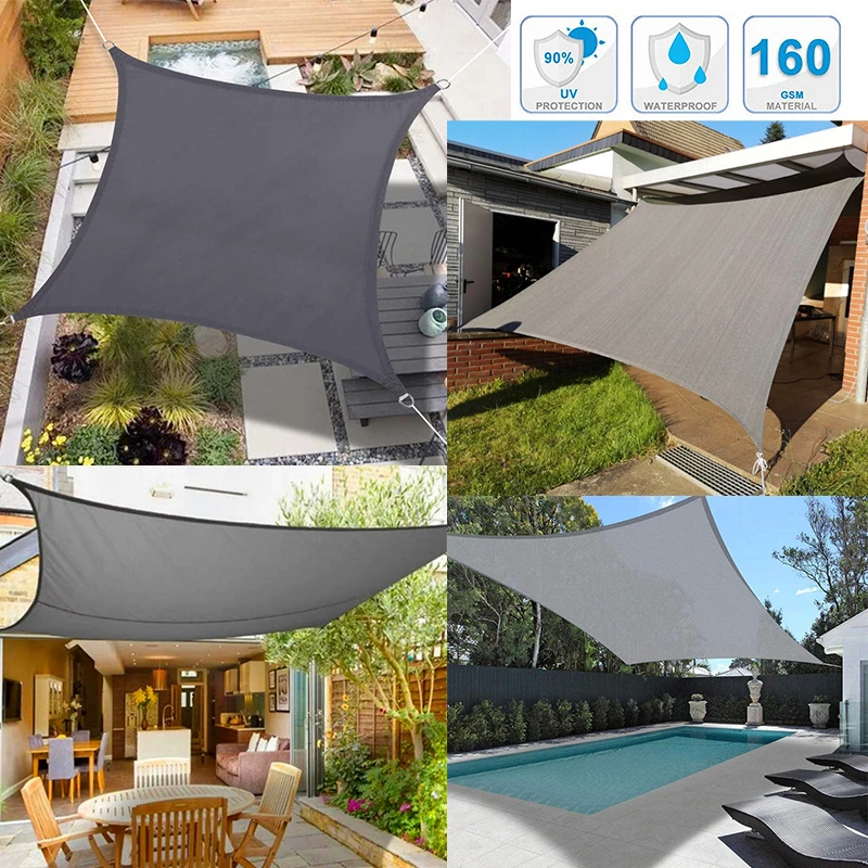 

Sun-Shelter Waterproof SunShade Sail Outdoor Rectangle Shade Sail Garden Terrace Canopy Swimming Yard Sail Beach Car Awning
