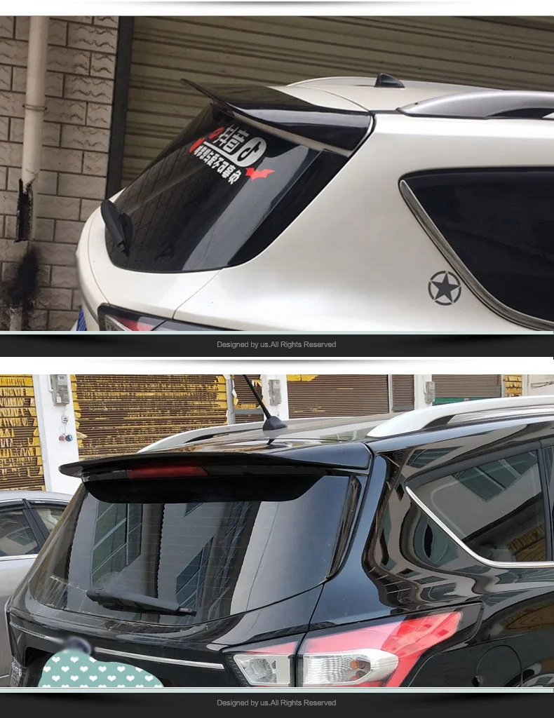 Fit For Ford Escape Kuga Exterior ABS Plastic Unpainted Primer Color Rear Trunk Wing Spoiler Decoration 2013 - 2017 2018 2019 | Автомобили