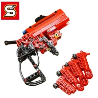 new shooting signal game gun model building blocks set assemble diy bricks educational toys for children boy gift