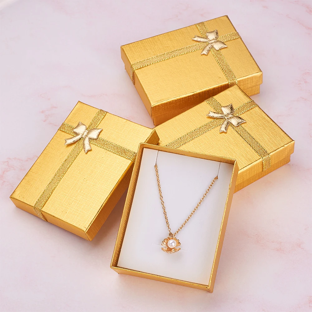 

pandahall 12pcs Jewelry Set Box Square Gift Box with Bowknot For Necklaces Earrings Rings Packaging Mixed Color 9x9x3cm 9x7x3cm