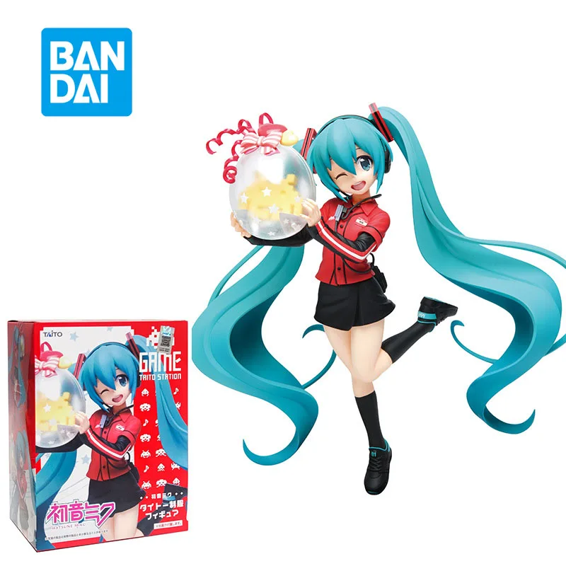 

Фигурка Bandai Taito Vocaloid из аниме, фигурка Vocaloid Miku из ПВХ, модель куклы, игрушки Kawaii Miku, фигурки игровой станции