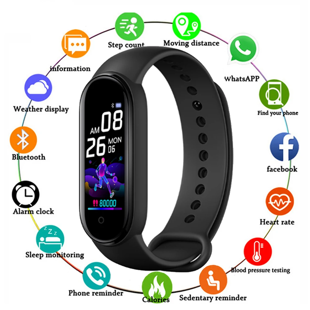 

M5plus Smart Band 5 Bracelet Heart Rate Blood Pressure Waterproof Smart Watch 2020 Bluetooth Wristband Reloj Inteligente