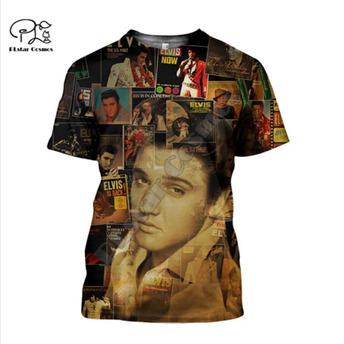 

PLstar Cosmos Elvis Presley Hip Hop 3D Printed t shirts women for men Summer fashion Short Sleeve T-shirts drop shipping