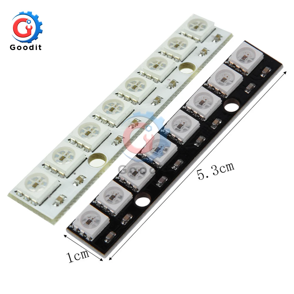 8Bit канал WS2812 5050 RGB 8 Светодиодный светильник Встроенный полный Цвет макетная