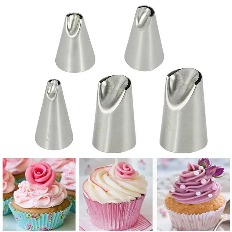 

Stainless Steel Nozzle DIY Cake Decorating Tip Set Mouth Icing Piping Cream Cookie Baking Decor Tools