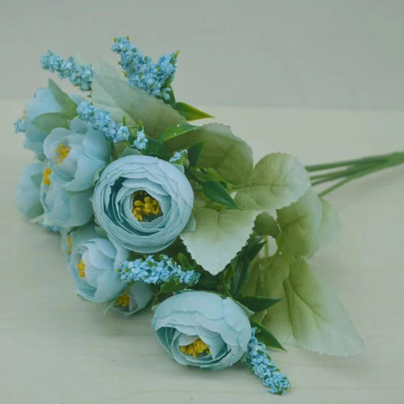 Вечная роза с 15 головками искусственное украшение Осеннее искусственные цветы