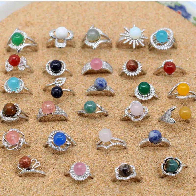 Женское кольцо с жемчугом и цирконом 10 шт. | Украшения аксессуары