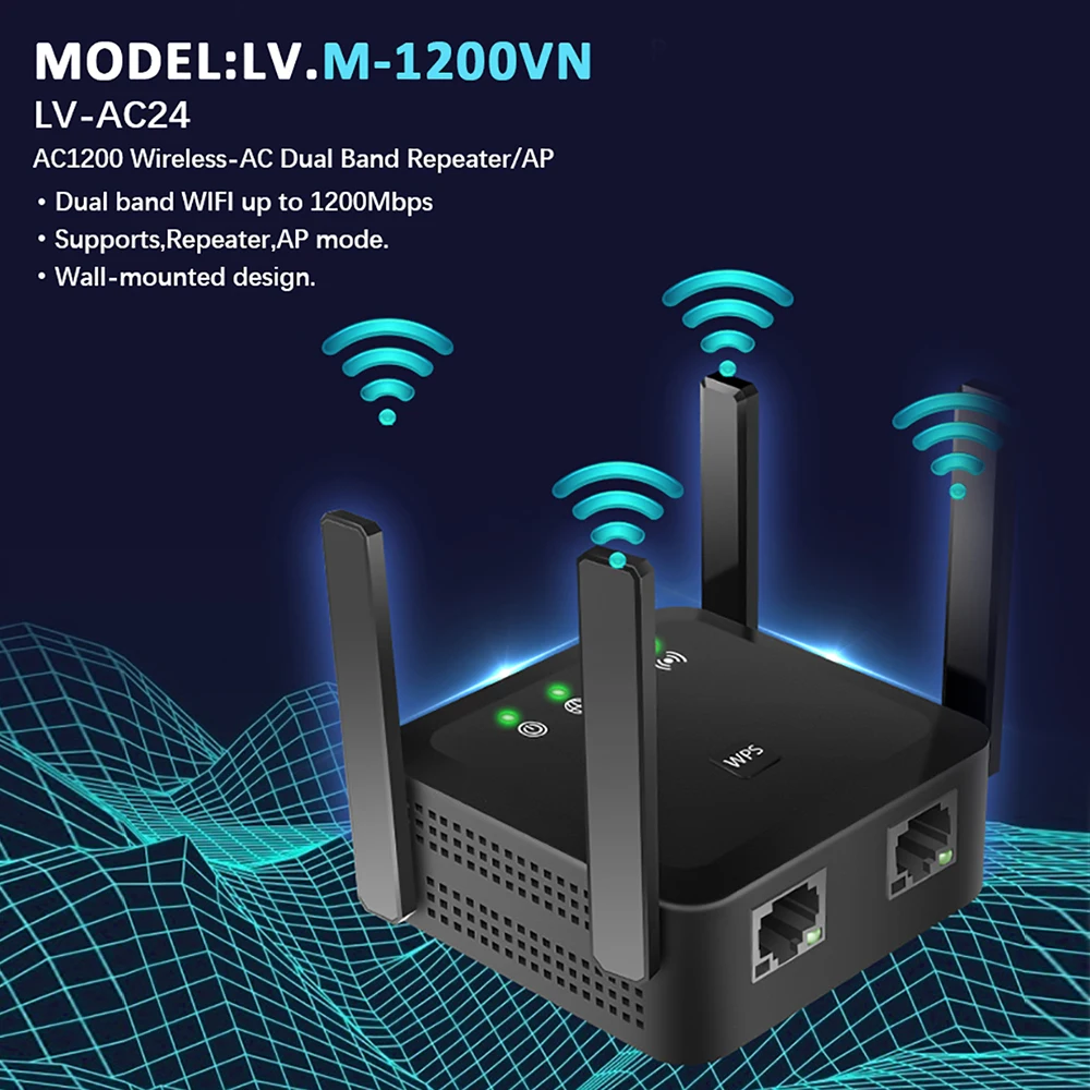TISHRIC Усилитель сигнала Wifi-роутера Gigabit Repeater Extender с дальним радиусом действия.