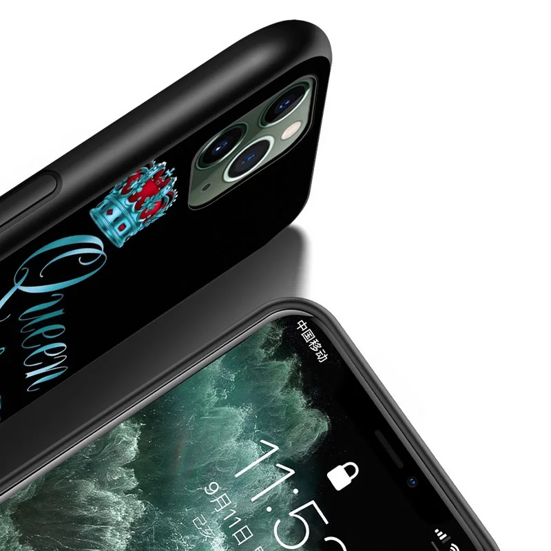 

King Queen Love For Apple iPhone 12 11 XS Pro Max Mini XR X 8 7 6 6S Plus 5 SE 2020 Black Cover Phone Case