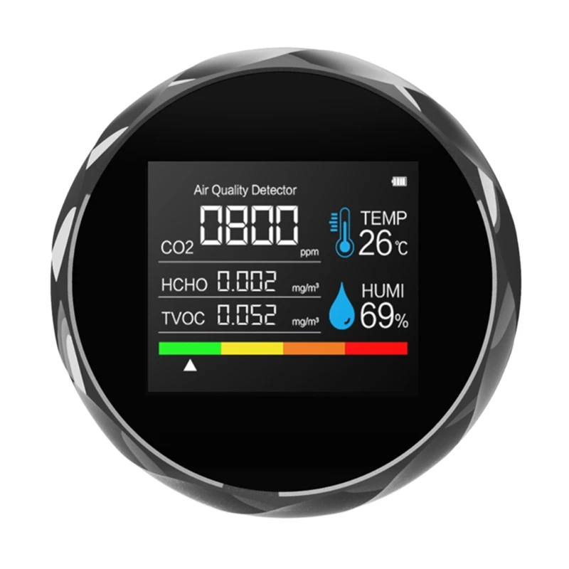 

New Co2 Gas Detector Carbon Dioxide Formaldehyde Detector Multifunctional Meter Air Quality W/ Backlight