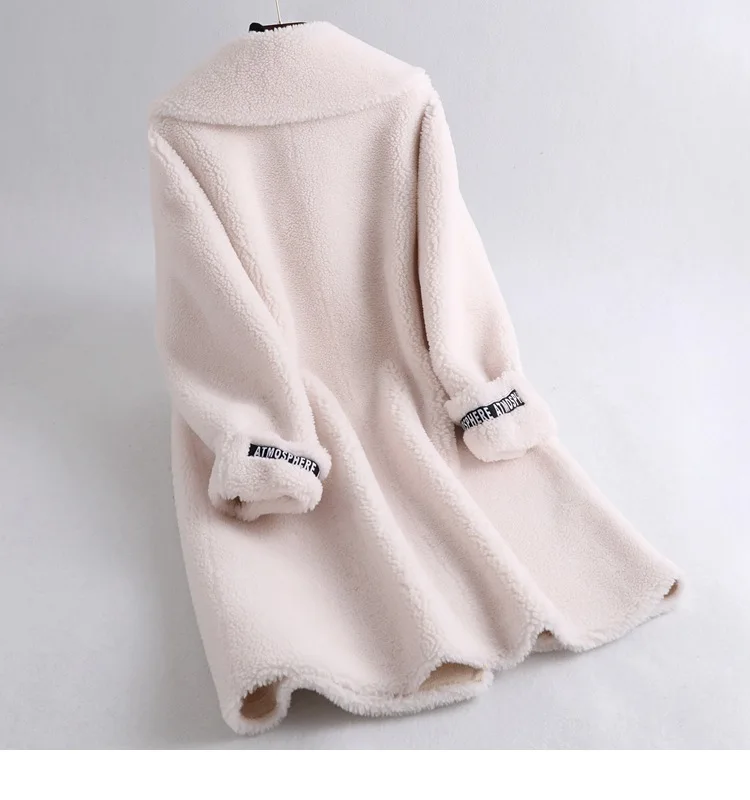 Abrigos mujer invierno шерстяное зимнее пальто, Женское пальто из овечьей шерсти с меховым воротником, верхняя одежда, настоящая цена, одежда