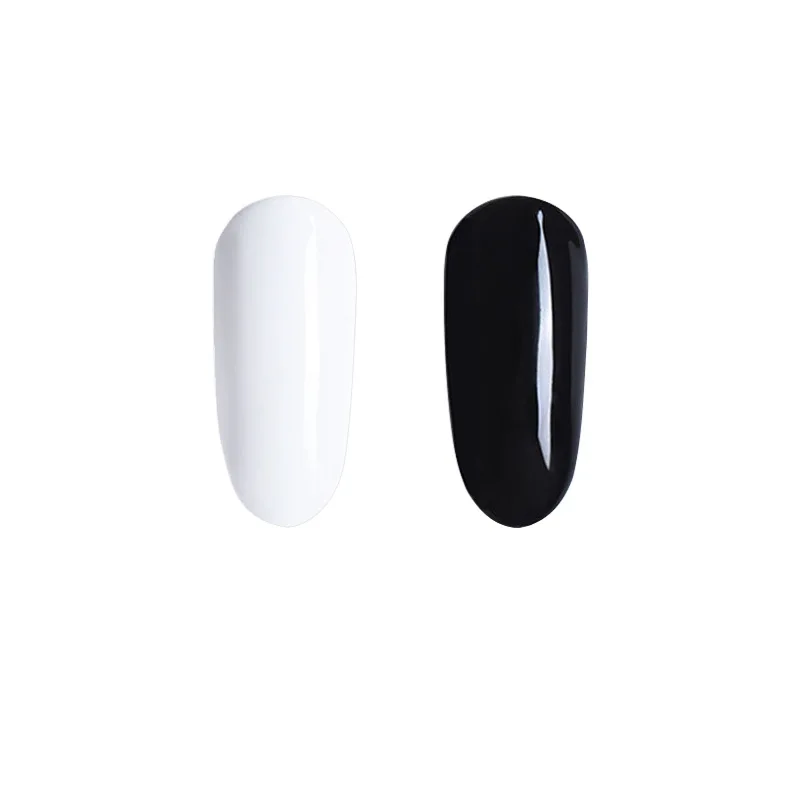 

glue nails the new 2021 pure classic black and white nail polish gel nail salons dedicated is black and white series