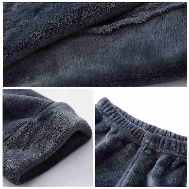 

2021 Winter Long Sleeve Thick Warm Flannel Pajama Sets Sale Lounge Homewear Hot Coral For Men In Velvet Q9X1