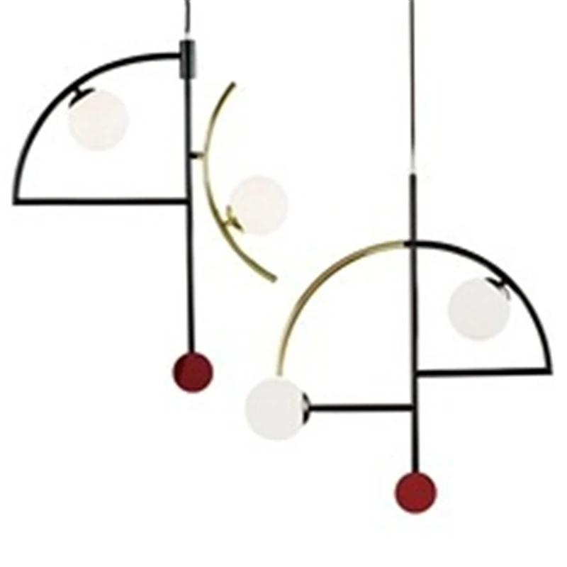 

Nordic Postmodern Geometric Design Pendant Lights Creative Art Aallery Model House Coffee Shop Bedroom Decro Lamp Fixtures Metal