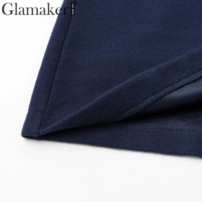 Glamaker, одноцветное шерстяное пальто с отложным воротником, Женское пальто с v-образным вырезом и пуговицами, элегантная женская куртка с длинным рукавом, осенне-зимнее сексуальное пальто