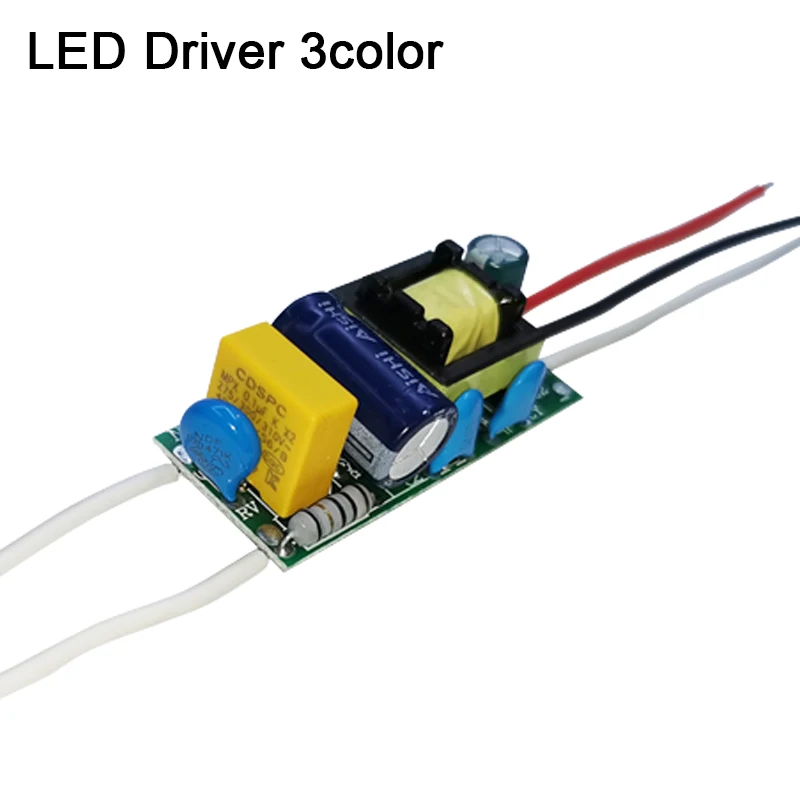 

LED Driver 3 color Current 250mA 1-3W 4-7W 8-12W AC90-265V Lighting Transformers For LED Bulb Power Supply Double color 3Pin