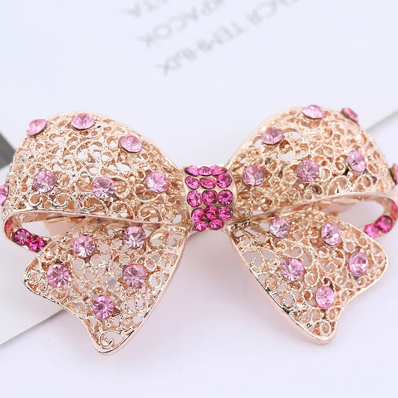 

New Color Rhinestone Barrettes Stylish Hair Accessories Korean Style Bow Horizontal Clip Women's Retro Spring Hairpin Hairpin