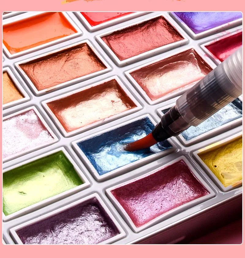 48/72/90 Цвета Твердые акварельные краски в наборе Портативный металлическая