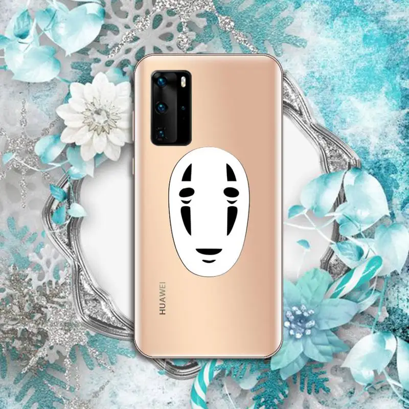 

Spirited Away Faceless man Phone Case Transparent for huawei honor P 40 30 20 lite Pro 10 i 8 9 x p smart 2019