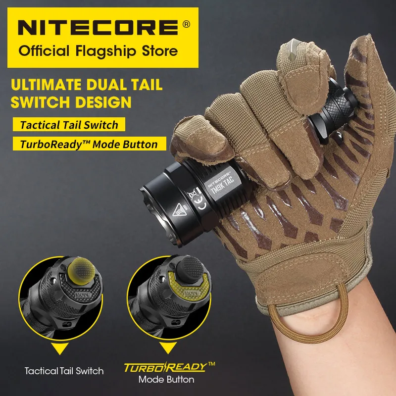 Тактический фонарик NITECORE TM9K TAC 2021 люмен перезаряжаемый от USB мощный светодиодный