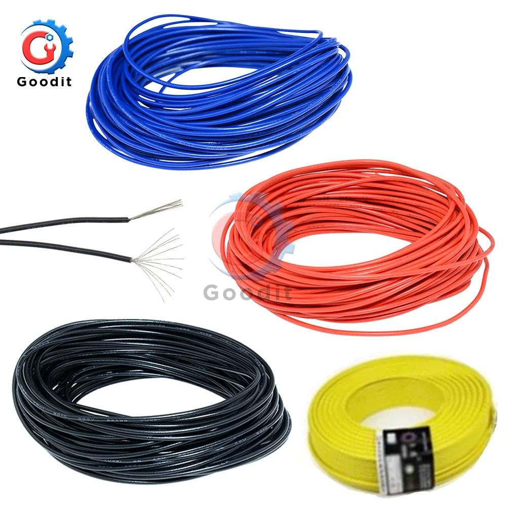 10 метров м проволока-крючок 24AWG 80C / 300 В DIY Электрический провод кабель 24 AWG 1 4