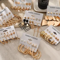 womens earrings set golden earrings for women geometirc acrylic pearl hoop circle earring 2021 trend jewelry gift accessories