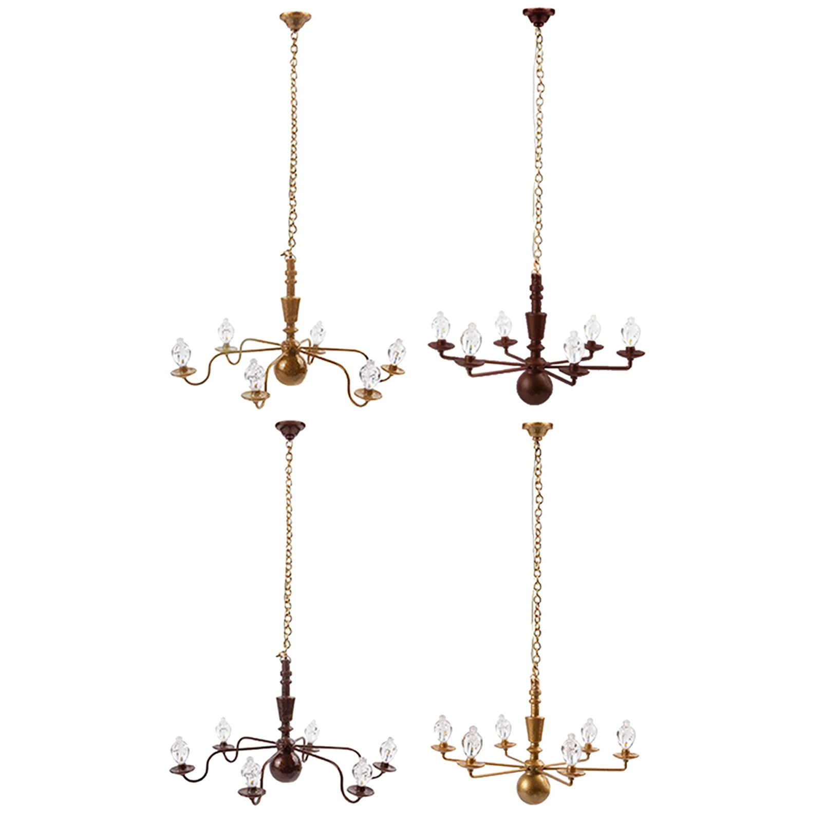 

1:87 HO Scale Ceiling Light 6 Lights Chandelier 3V for Model Kits Accessory