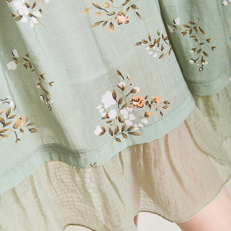 

ARTKA 2020 Early Autumn New Women Dress Vintage Elegant Flower Print Long Dress V-Neck Long Sleeve Chiffon Dresses LA20101C